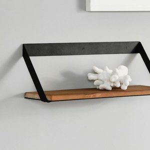 NEW Pottery Barn Trenton Shelf, Aged Wood & Iron, 12"W x 6" D